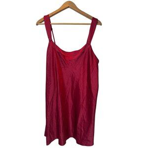 Cabernet Red Satin Slip Nightgown | Size XL | Elegant Sleepwear Lingerie